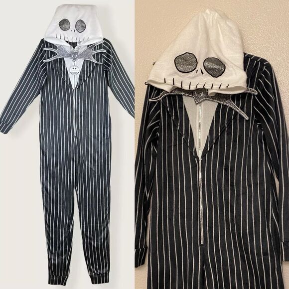 Disney the Nightmare Before Christmas Jack Skellington Costume pajama fleece M - Picture 1 of 11